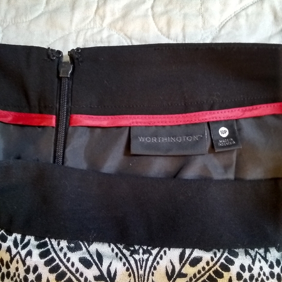 NWOT Worthington silver jacquard pencil skirt women's 10P - Picture 4 of 5